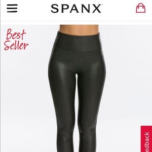 Spanx Black faux Leather leggings - size Small